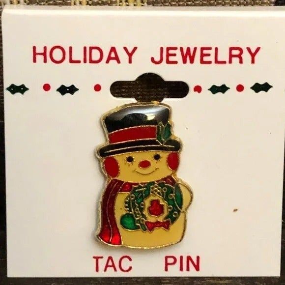 Christmas Snowman Holiday Tac Pin NOC - Picture 1 of 4